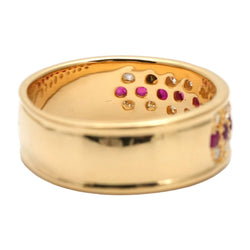 Bague Bandeau en or jaune, rubis et diamants - Castafiore