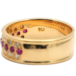 Bague Bandeau en or jaune, rubis et diamants - Castafiore