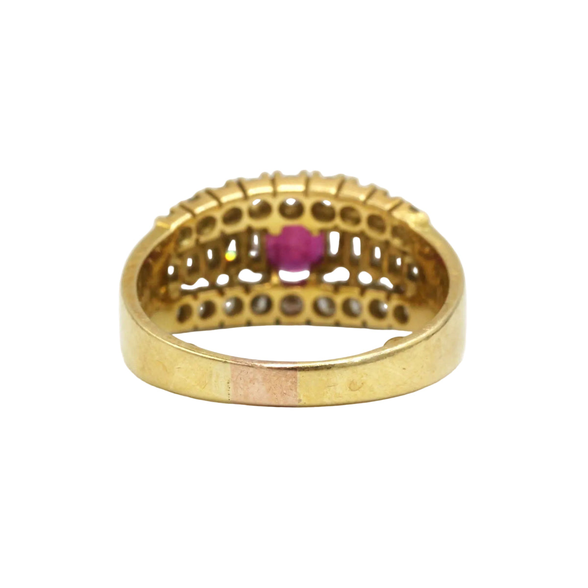 Bague Bandeau en or jaune, rubis et diamants - Castafiore