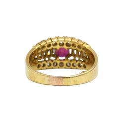 Bague Bandeau en or jaune, rubis et diamants - Castafiore