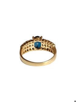 Bague Bandeau en or jaune, saphirs et diamants - Castafiore