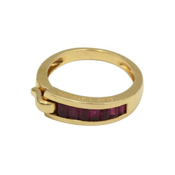 Bague Bandeau GUY LAROCHE en or jaune et rubis - Castafiore