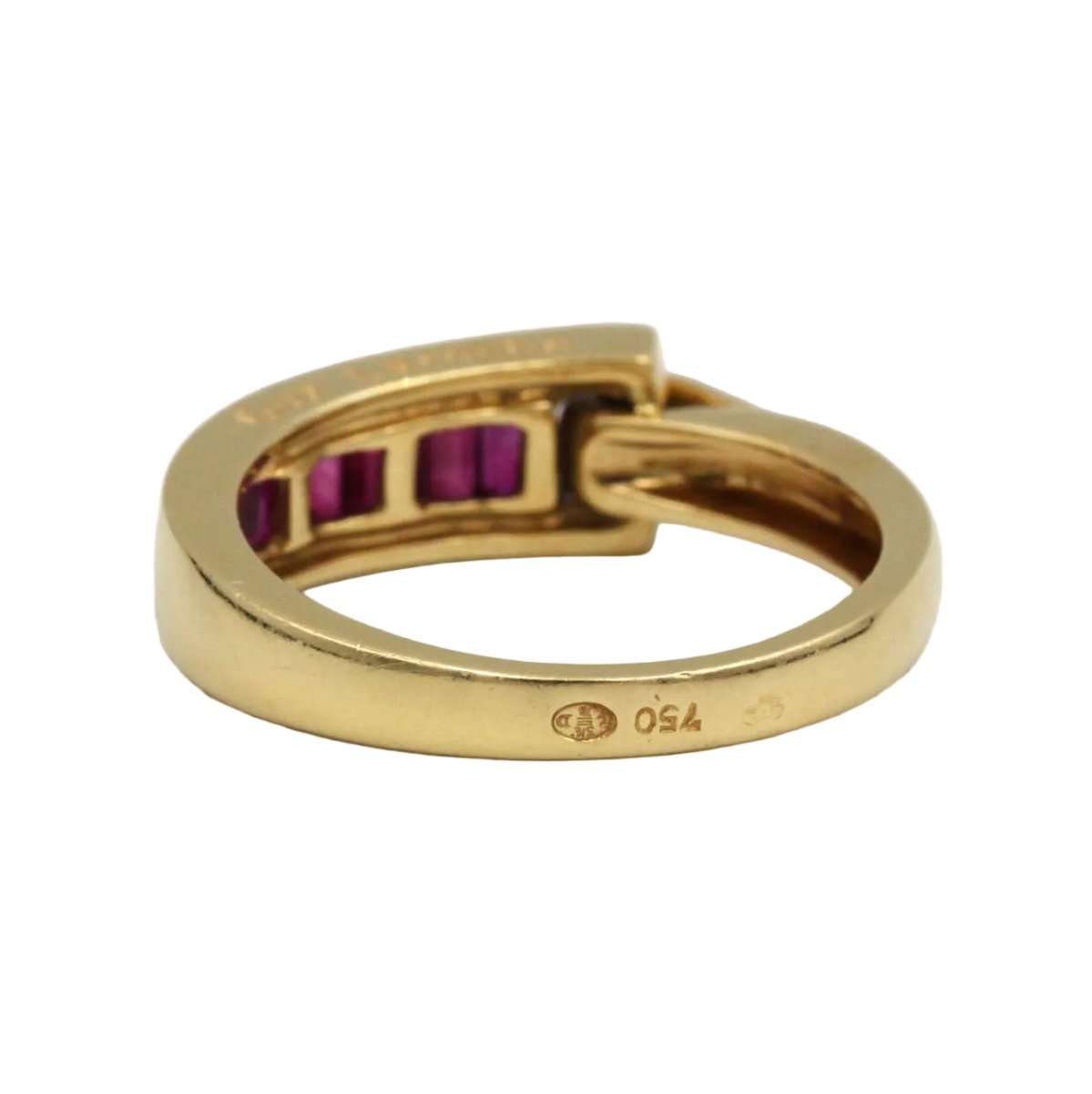 Bague Bandeau GUY LAROCHE en or jaune et rubis - Castafiore