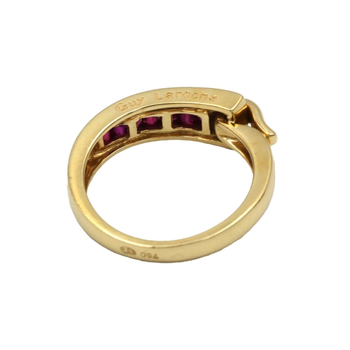Bague Bandeau GUY LAROCHE en or jaune et rubis - Castafiore