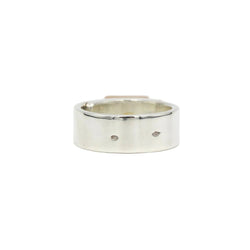 Bague Bandeau HERMÈS "Amulettes" en or rose et argent - Castafiore