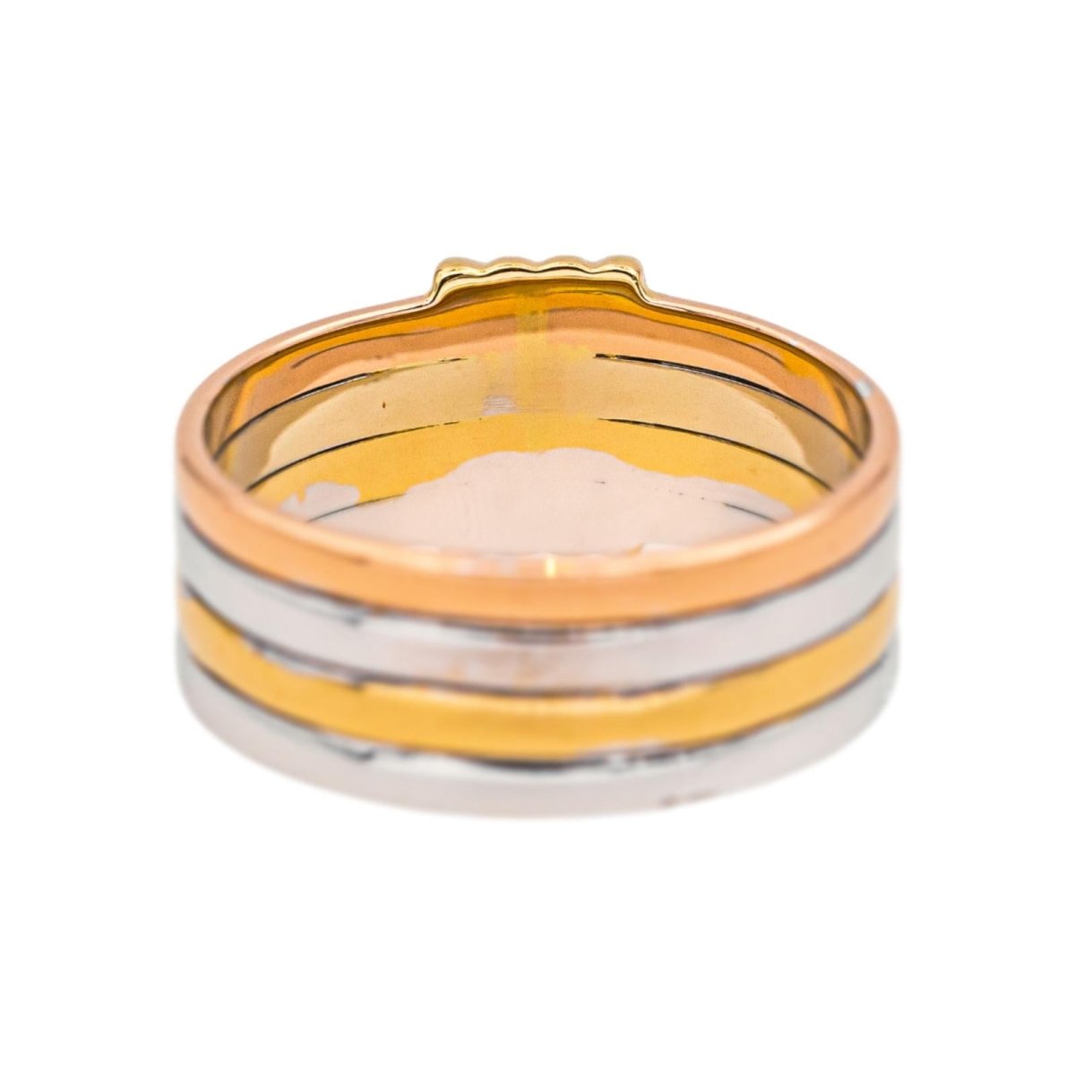 Bague Bandeau MAUBOUSSIN "Élégance française" en or blanc, or jaune et or rose - Castafiore