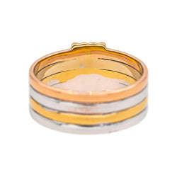 Bague Bandeau MAUBOUSSIN "Élégance française" en or blanc, or jaune et or rose - Castafiore