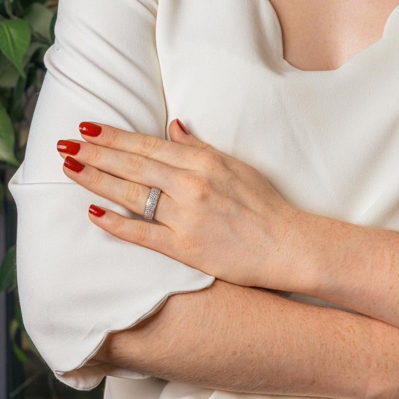 Bague Bandeau Or blanc Diamant - Castafiore