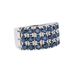 Bague Bandeau Or blanc Saphir - Castafiore