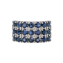 Bague Bandeau Or blanc Saphir - Castafiore