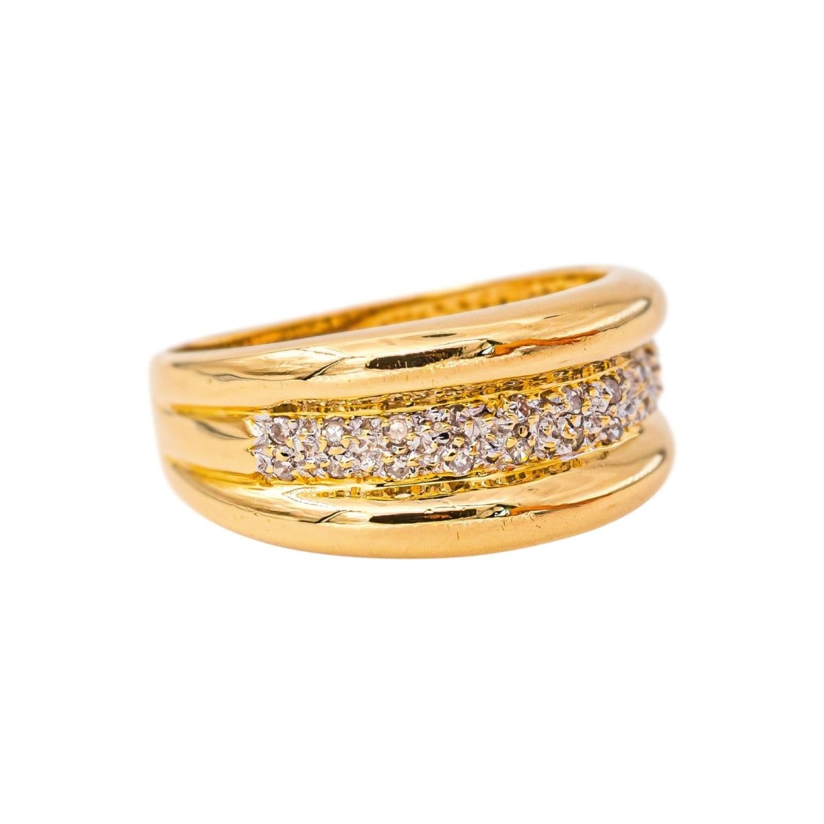 Bague Bandeau Or jaune Diamant - Castafiore