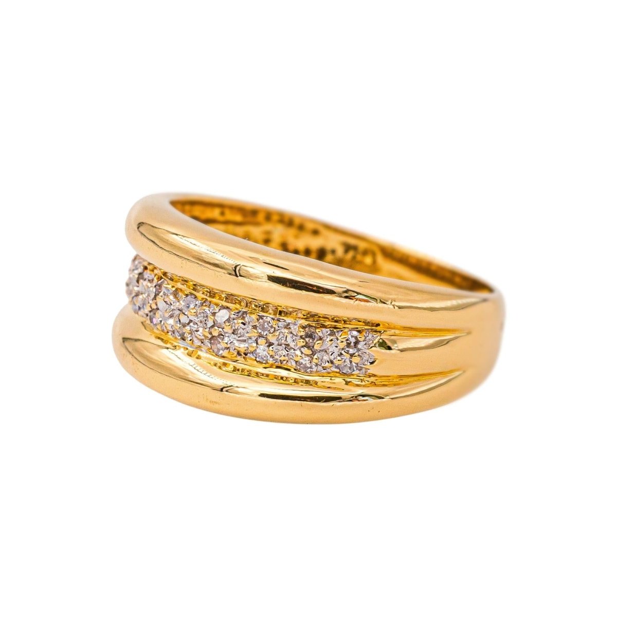 Bague Bandeau Or jaune Diamant - Castafiore