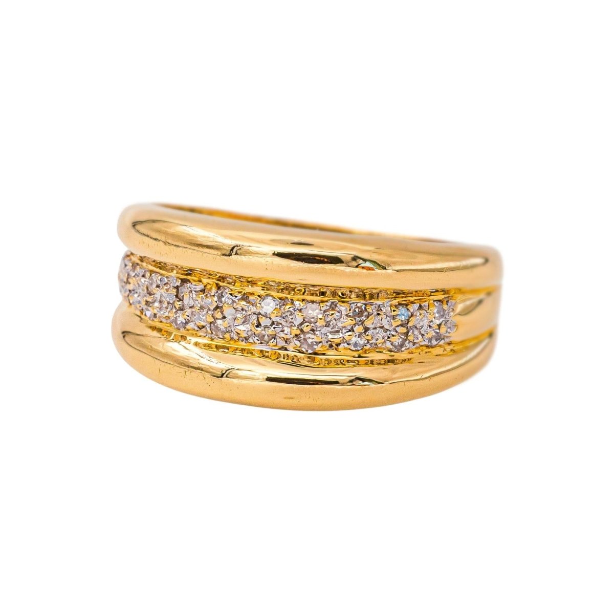 Bague Bandeau Or jaune Diamant - Castafiore