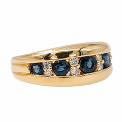 Bague Bandeau Or jaune Saphir - Castafiore