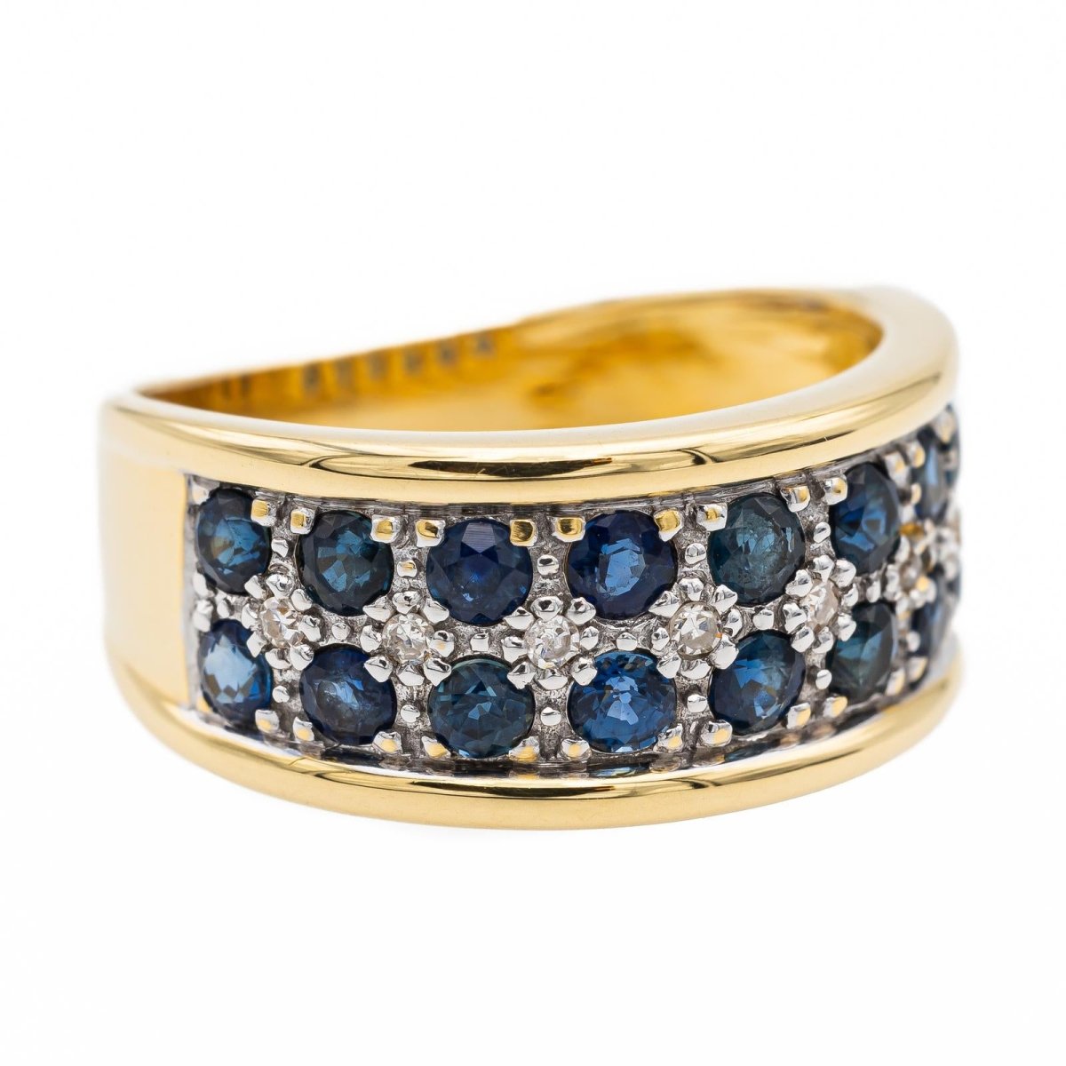 Bague Bandeau Or jaune Saphir - Castafiore