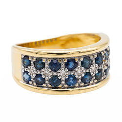 Bague Bandeau Or jaune Saphir - Castafiore