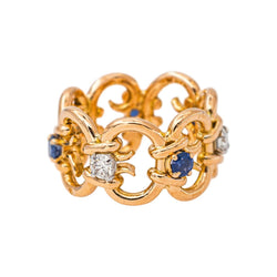 Bague Bandeau Or rose Diamant - Castafiore