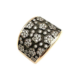 Bague Bandeau PASQUALE BRUNI "Ricami" en or rose, or noir et diamants - Castafiore