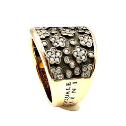 Bague Bandeau PASQUALE BRUNI "Ricami" en or rose, or noir et diamants - Castafiore