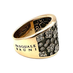 Bague Bandeau PASQUALE BRUNI "Ricami" en or rose, or noir et diamants - Castafiore