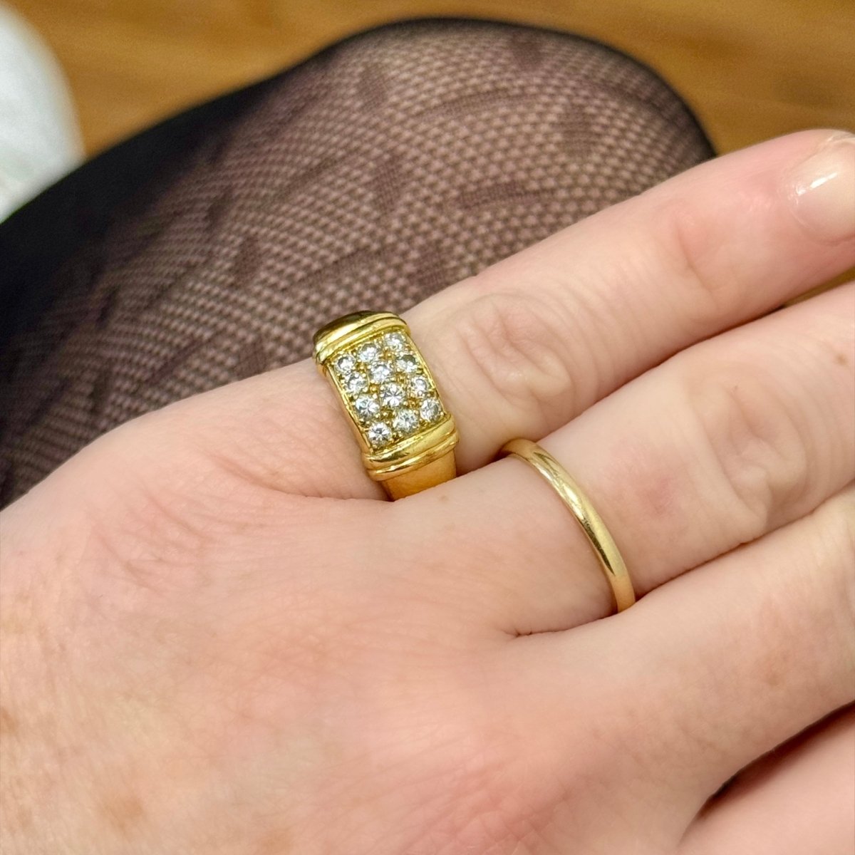 Bague bandeau pavage diamants - Castafiore