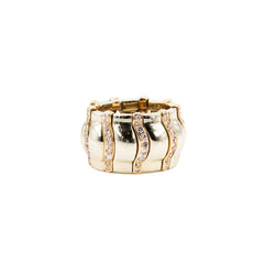 Bague Bandeau PIAGET en or blanc, or rose, saphirs roses et diamants - Castafiore