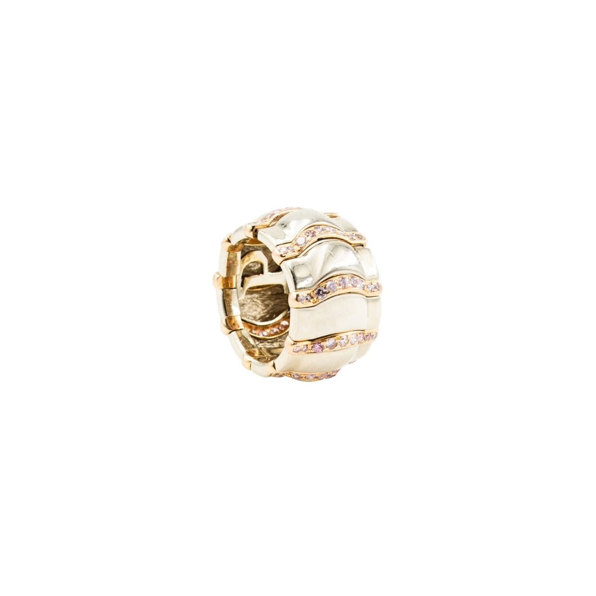 Bague Bandeau PIAGET en or blanc, or rose, saphirs roses et diamants - Castafiore