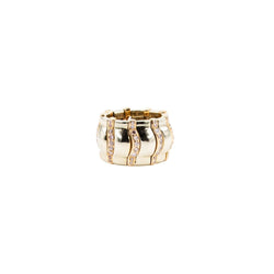 Bague Bandeau PIAGET en or blanc, or rose, saphirs roses et diamants - Castafiore