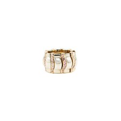 Bague Bandeau PIAGET en or blanc, or rose, saphirs roses et diamants - Castafiore