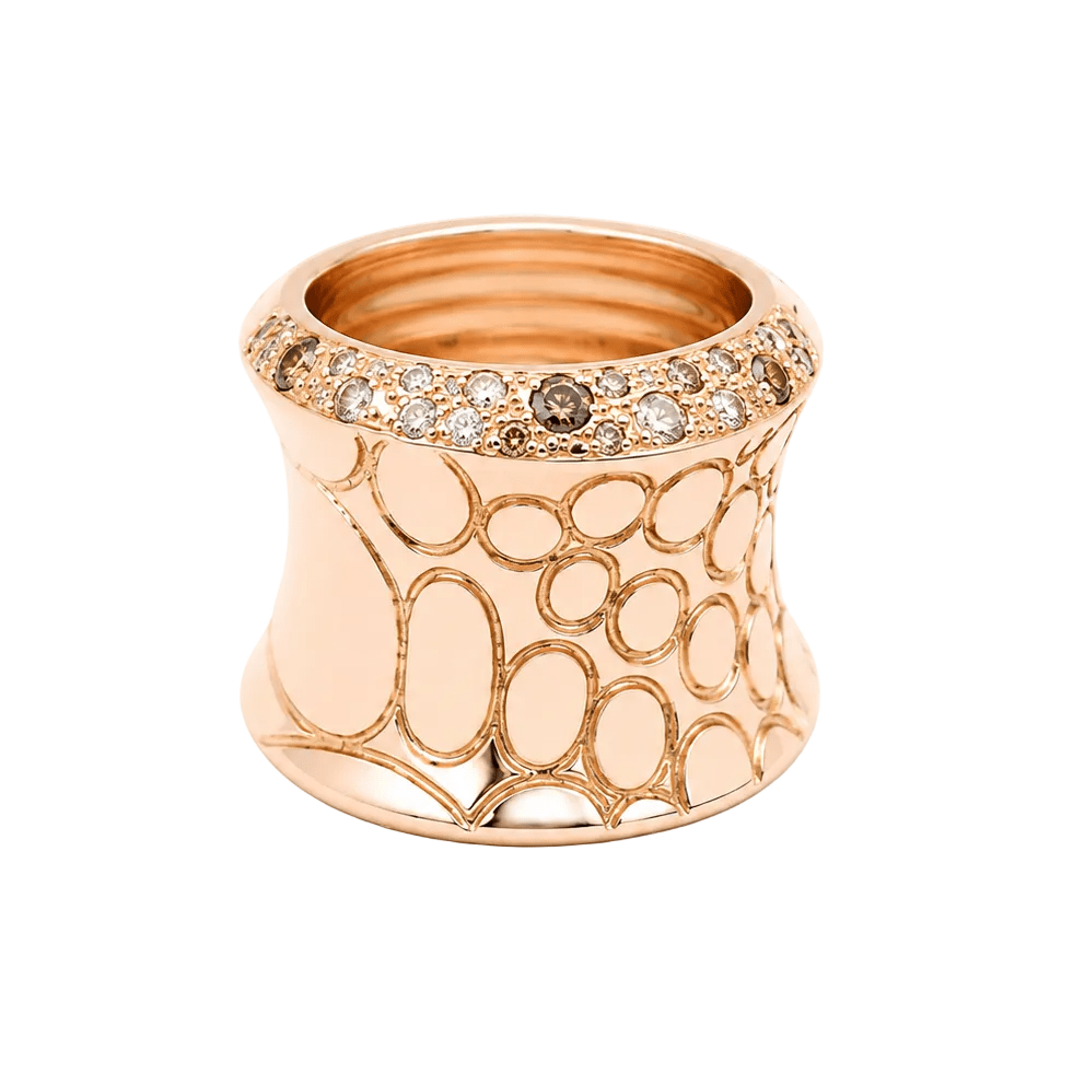Bague Bandeau POMELLATO "Cocco" en or rose et diamants - Castafiore