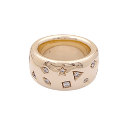 Bague Bandeau POMELLATO "Iconica" en or rose et diamants - Castafiore