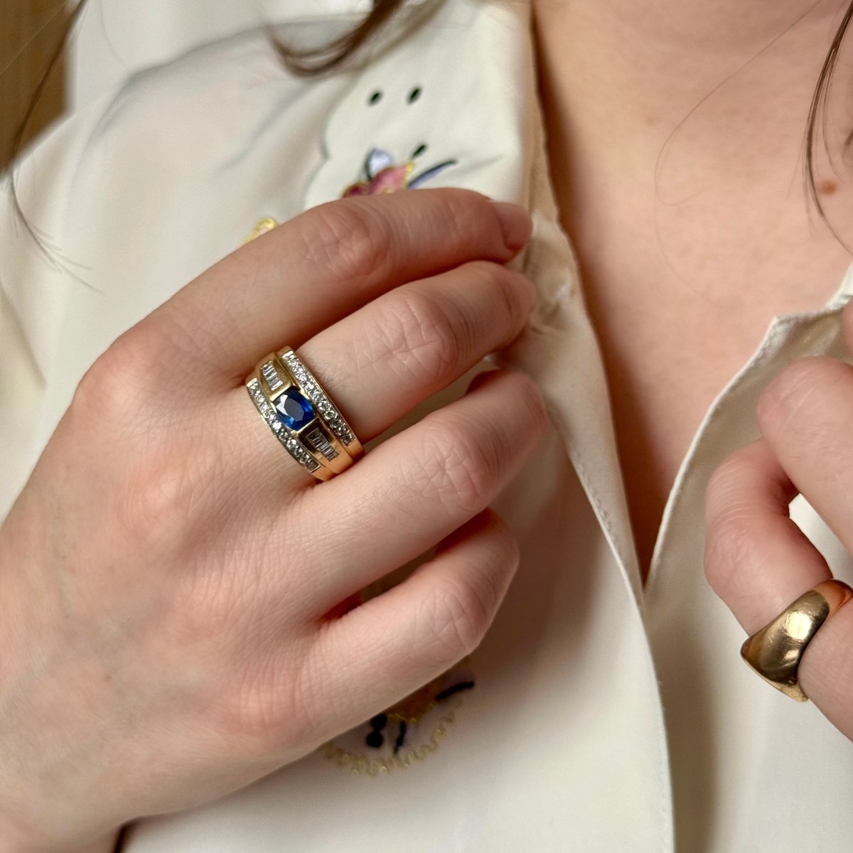 Bague bandeau saphir - Castafiore
