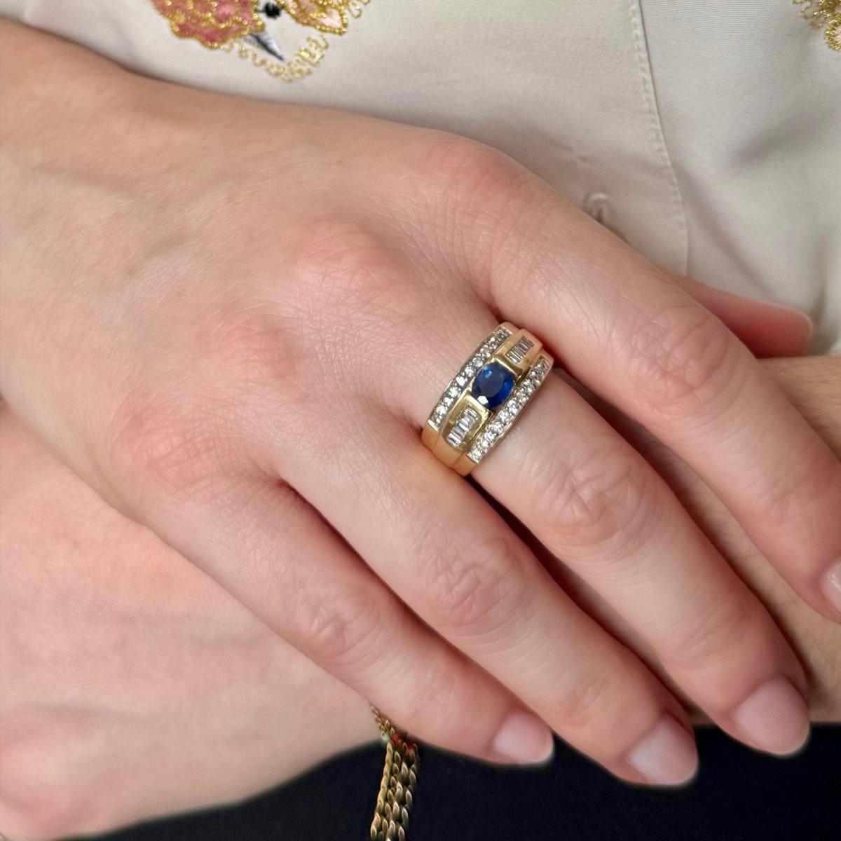Bague bandeau saphir - Castafiore