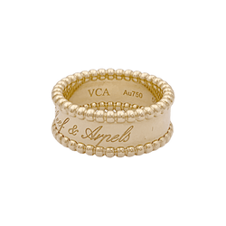 Bague Bandeau VAN CLEEF & ARPELS. "Perlée signature" en or jaune - Castafiore