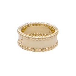 Bague Bandeau VAN CLEEF & ARPELS. "Perlée signature" en or jaune - Castafiore
