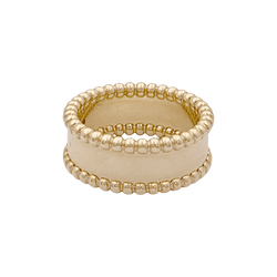 Bague Bandeau VAN CLEEF & ARPELS. "Perlée signature" en or jaune - Castafiore
