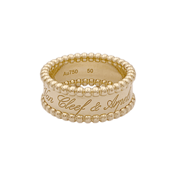 Bague Bandeau VAN CLEEF & ARPELS. "Perlée signature" en or jaune - Castafiore