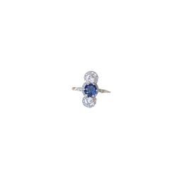 Bague Belle Epoque Saphir 1,18 Cts et Diamants - Castafiore