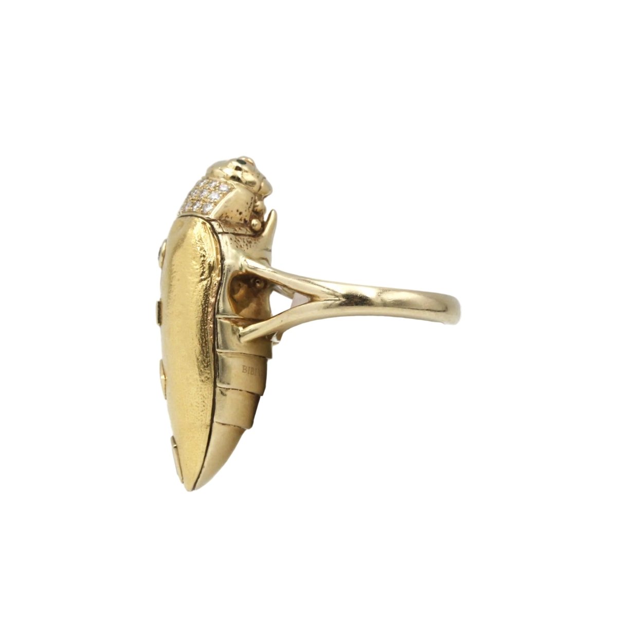 Bague BIBI VAN DER VELDEN "Scarabée" en or jaune, grenats et diamants - Castafiore