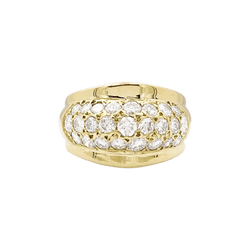 Bague bombée en or jaune et diamants. - Castafiore