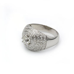 Bague Bombée - Platine & Diamants - Castafiore
