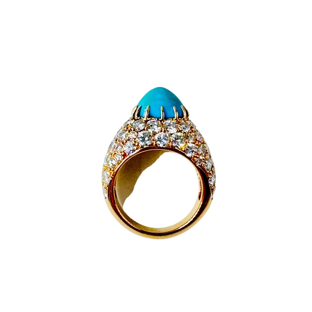 Bague BOUCHERON en or jaune, turquoise et diamants - Castafiore