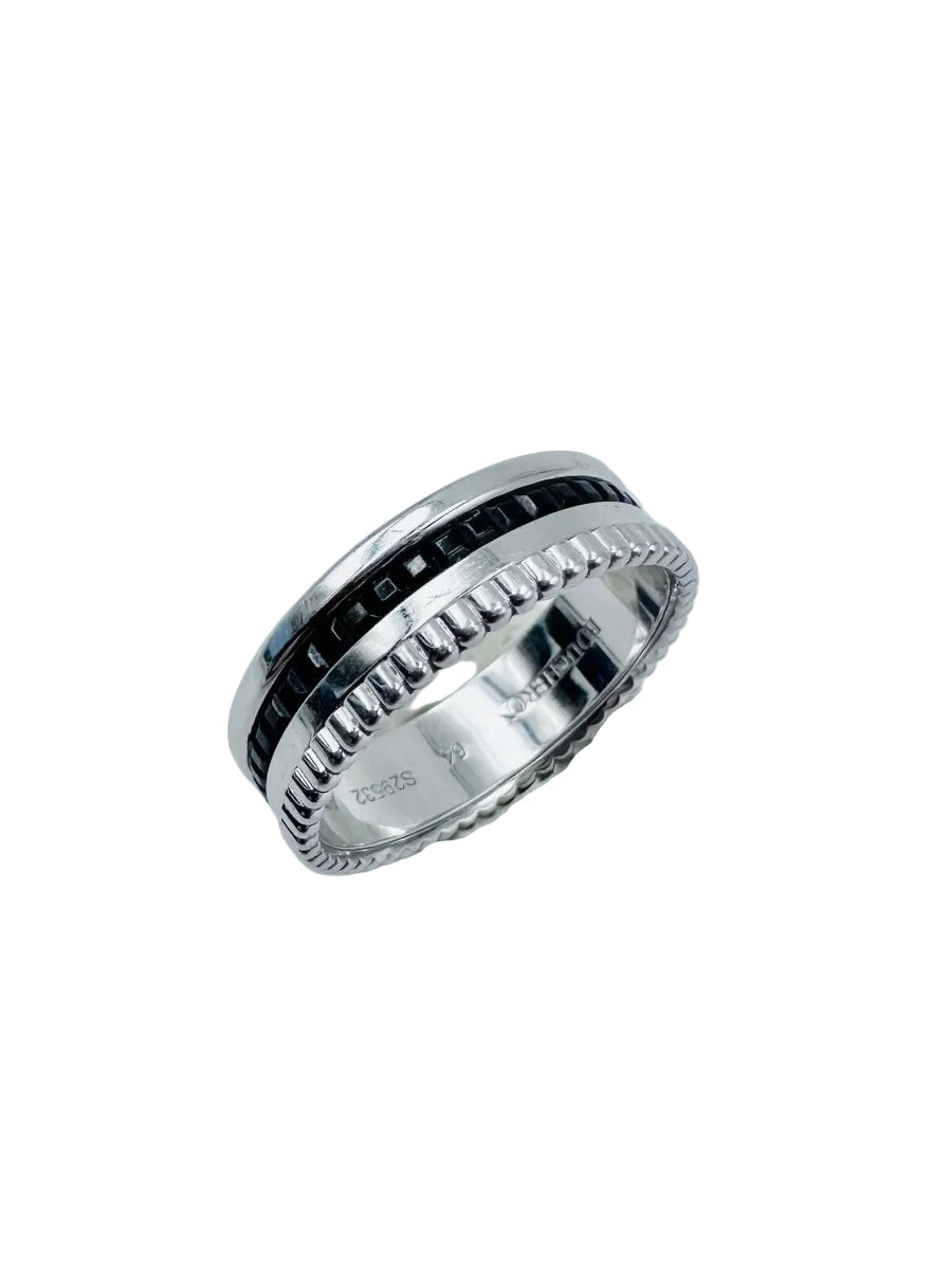Bague BOUCHERON "Quatre Black Edition" en or blanc et PVD noir - Castafiore