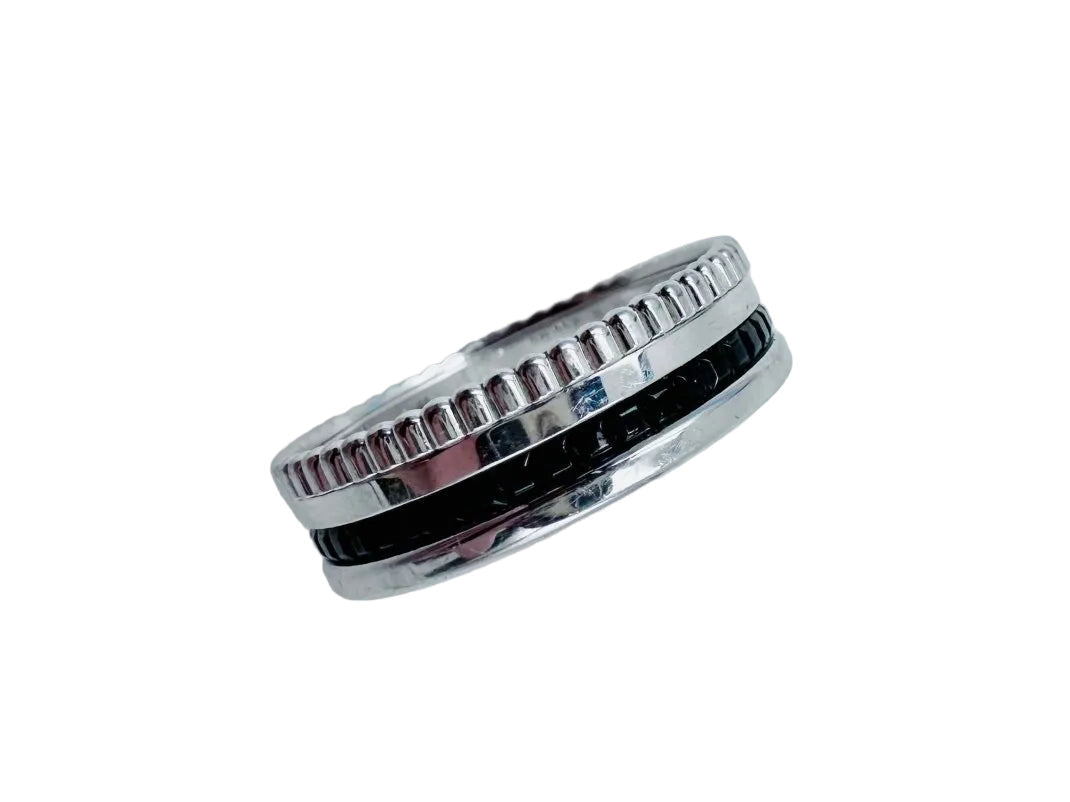 Bague BOUCHERON "Quatre Black Edition" en or blanc et PVD noir - Castafiore