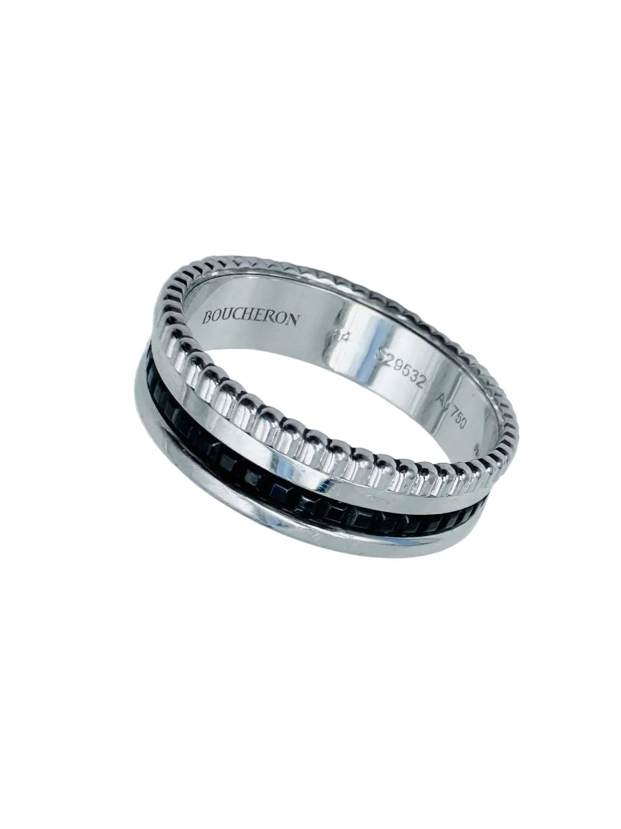 Bague BOUCHERON "Quatre Black Edition" en or blanc et PVD noir - Castafiore