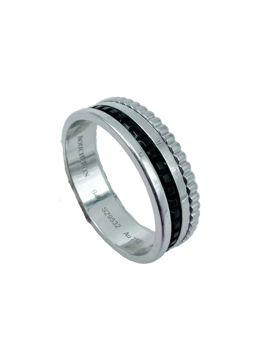Bague BOUCHERON "Quatre Black Edition" en or blanc et PVD noir - Castafiore