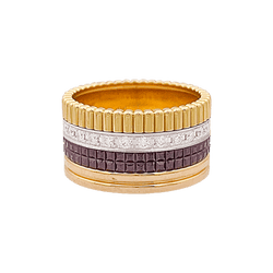 Bague Boucheron, "Quatre Classique Large", trois ors et diamants - Castafiore