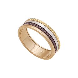 Bague Boucheron "Quatre Classique Small" en or rose, blanc et jaune. - Castafiore