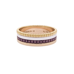 Bague Boucheron "Quatre Classique Small" en or rose, blanc et jaune. - Castafiore