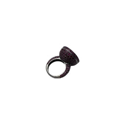 Bague BOUCHERON "Secret" en or blanc noirci et rubis - Castafiore